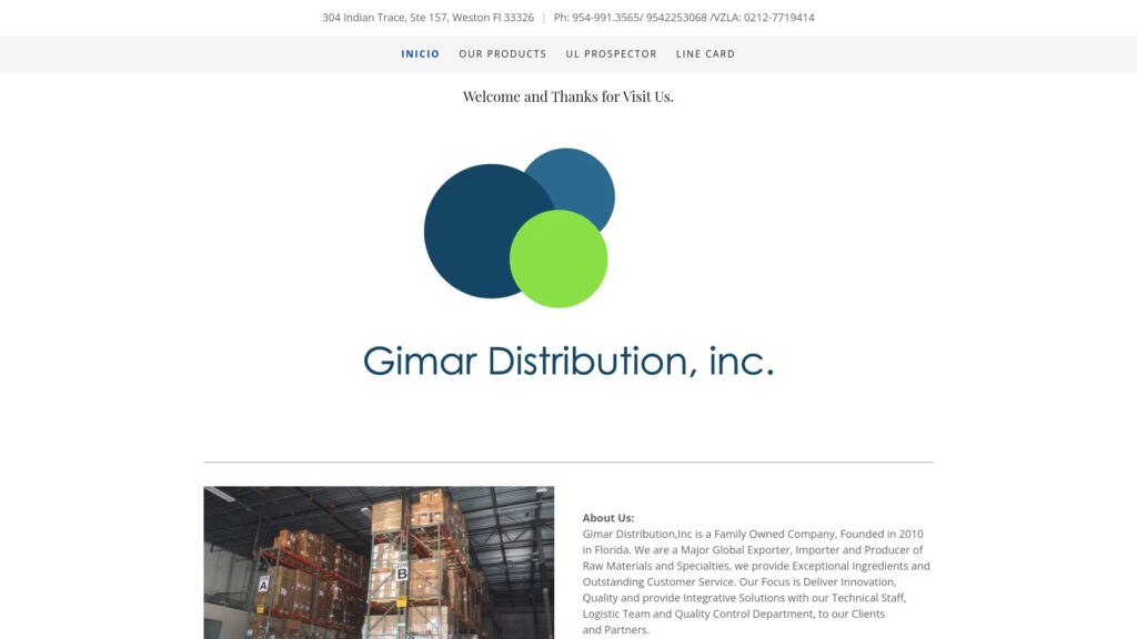 Cover image for Gimar Distribution : GPS Coordinates 26.1182157 ; -80.3924651